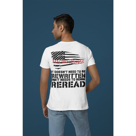 1776 Constitution Tee,Patriotic American Flag Shirt, We The People Statement Tee - Picture 4 of 7
